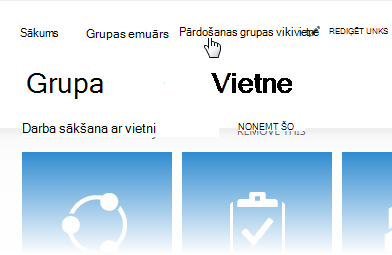 Vietnes augšējā navigācija