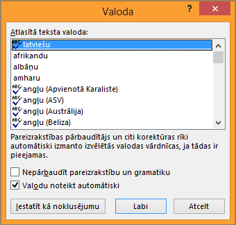 Dialoglodziņš Valoda