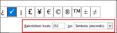 Lauks no norāda, ka tas ir ASCII simbols