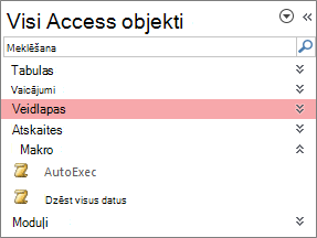 Access navigācijas rūts