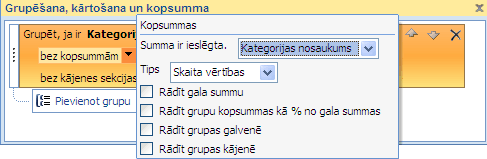 Uznirstošais logs Kopsummas