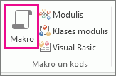 Makro poga cilnē Izveidot.