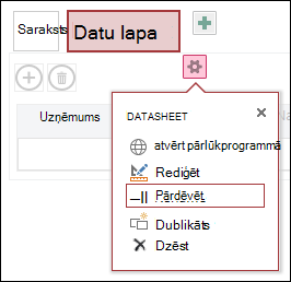 Settings menu with Open in browser, Edit, Rename, Duplicate, and Delete