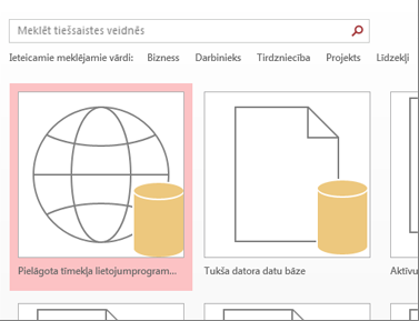 Poga Pielāgota tīmekļa lietojumprogramma sākuma ekrānā.