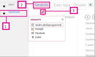 Access lietojumprogrammai pieejamie skati