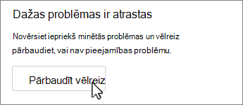 Outlook check again button