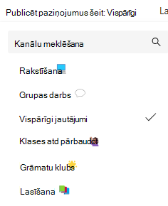 Ekrānuzņēmums ar kanāla paziņojumiem.