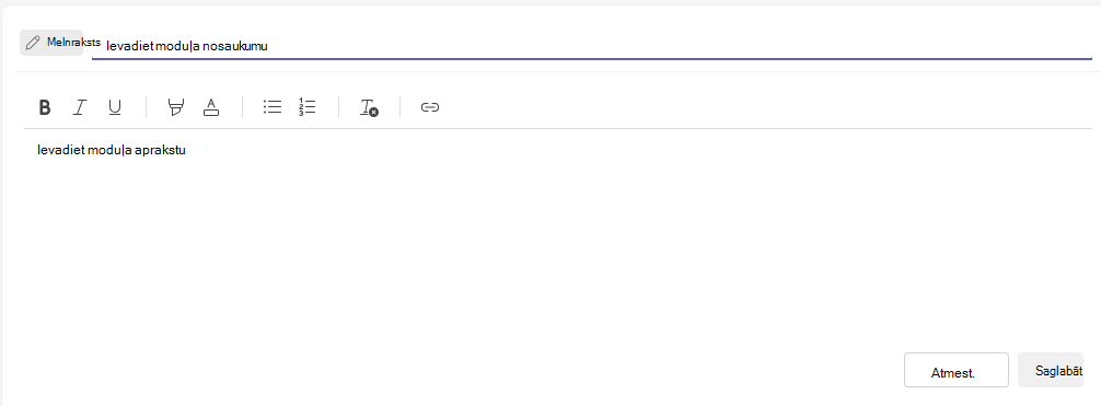 Ekrānuzņēmums ar apraksta lauku.