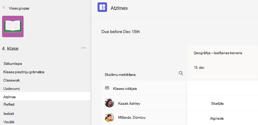 Ekrānuzņēmums ar atzīmēm.
