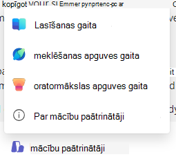 Ekrānuzņēmums ar mācību paātrinātājiem.