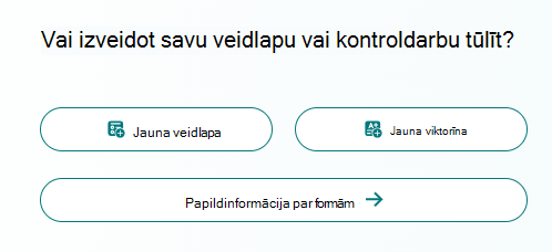 Ekrānuzņēmums ar jaunām veidlapas opcijām.