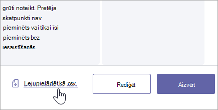 Lejupielādējiet rubriku kā .csv failu.