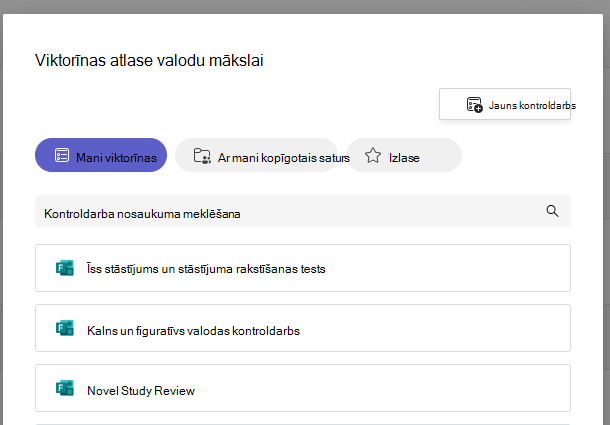 Viktorīnas ekrānuzņēmums.