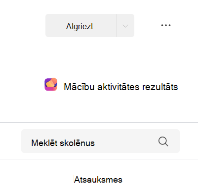 Ekrānuzņēmums ar mācību aktivitātes rezultātu.