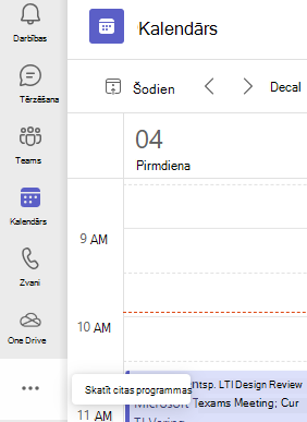 Ekrānuzņēmums, kurā redzama opcija Vairāk programmu.