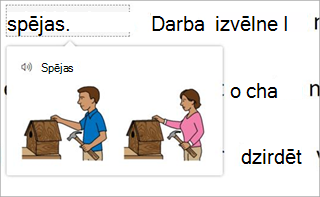 Ekrānuzņēmums ar attēlu un iezīmēto tekstu.