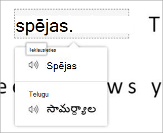 Tulkošanas ekrānuzņēmums.