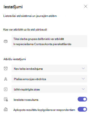 Iestatījumu ekrānuzņēmums.