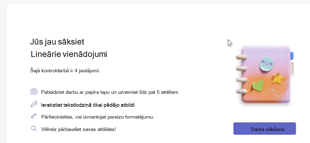 Ekrānuzņēmums ar sākuma dialoglodziņu.