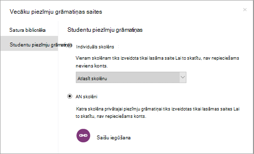 Izveidojiet tikai lasāmas saites atsevišķu skolēnu piezīmju grāmatiņām.