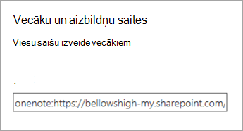 Vecāku un aizbildņu saišu hipersaite sadaļā Piezīmju grāmatiņu pārvaldība.