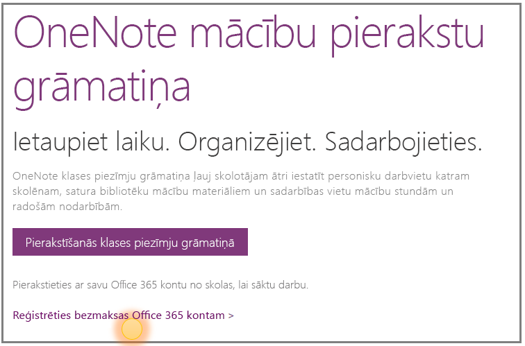 Ekrānuzņēmums par to, kā iegūt bezmaksas Office 365 kontu.