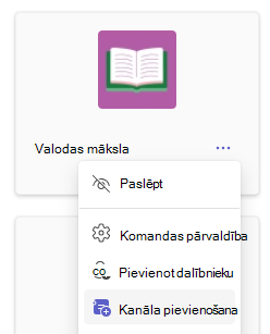 Ekrānuzņēmums, kurā redzama kanāla pievienošana.