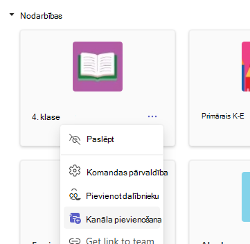 Kanāla pievienošana
