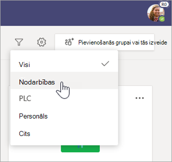 Filtrēt grupu veidus.
