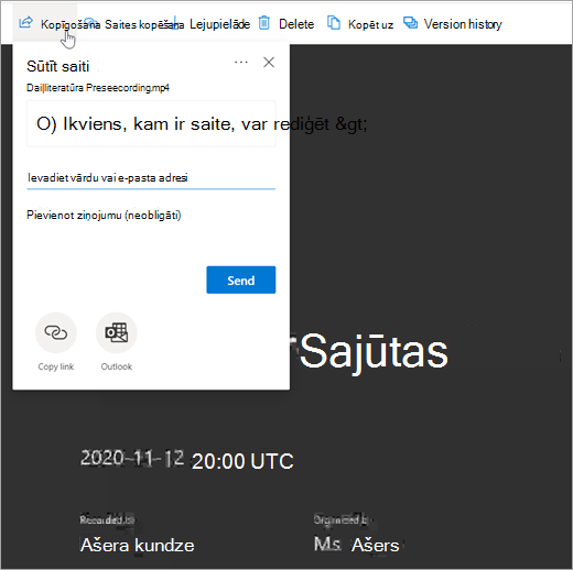 Saites uz video sūtīšana