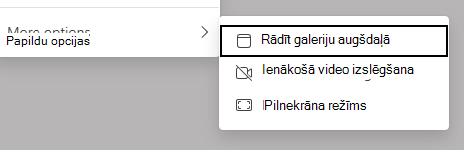 Ekrānuzņēmums ar skata opcijām.