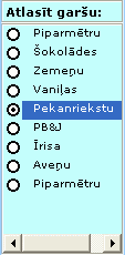 ActiveX sarakstlodziņa vadīklas piemērs