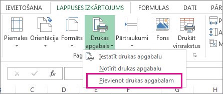 Pievienot drukas apgabalam