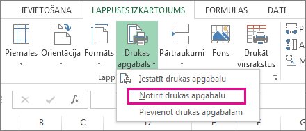 Notīrīt drukas apgabalu