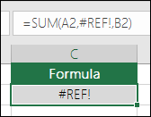 parāda kļūdu #REF!, ja šūnas atsauce nav derīga
