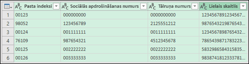 Get & Transform > Datu pārvēršana par tekstu