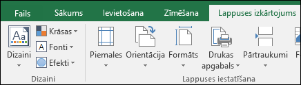 Cilne Lappuses izkārtojums lentē