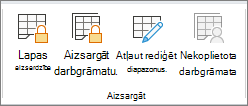 Darbgrāmatas aizsardzības opcijas