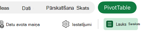 Attēls, kurā redzama poga Lauku saraksts cilnē Rakurstabula ierīcē iPad