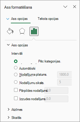 Ekrānuzņēmums, kurā redzama uzdevumrūts Ass formatēšana.