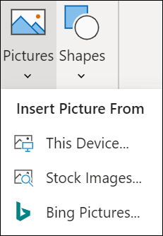 Insert Picture Menu