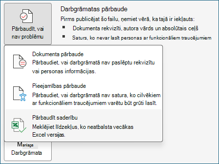 Ekrānuzņēmums, kurā redzama saderības pārbaude.