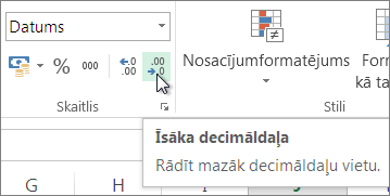 Poga Īsāka decimāldaļa