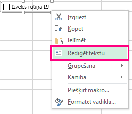 veidlapas vadīklas teksta rediģēšana