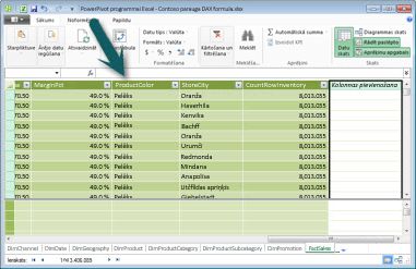 PowerPivot formulu josla