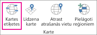 Ekrānuzņēmums, kurā redzama opcija 3D karšu kartes etiķetes.
