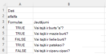 REGEXTEXT izmantošana, lai atbildētu uz dažādiem jautājumiem par vārdu lucerna