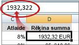 The value is shown in the formula bar
