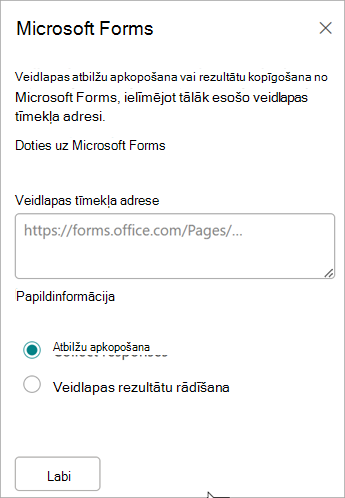 Ielīmējiet veidlapas vietrādi URL veidlapas tīmekļa adreses laukā.