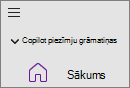 Copilot piezīmju grāmatiņas opcija programmā OneNote